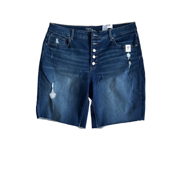 Time and Tru Pants - Time and Tru Dark Blue Distressed Women Shorts